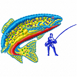 Fishes Embroidery Design 12 Fishes Embroidery Design 12